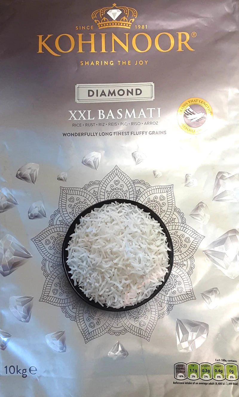 Shop Kohinoor Basmati Rice XL Diamond - 10kg at Grocerywala