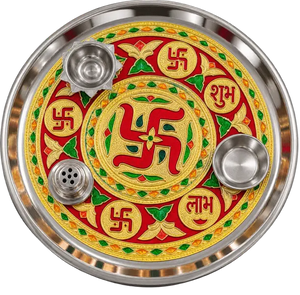 Swastik Shubh Labh Puja Thali - 1pc