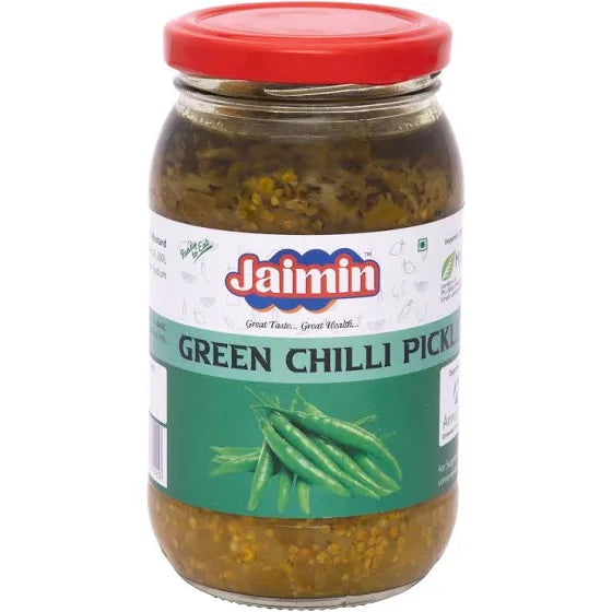 Shop Jaimin Pickle Green Chilli - 400g at Grocerywala
