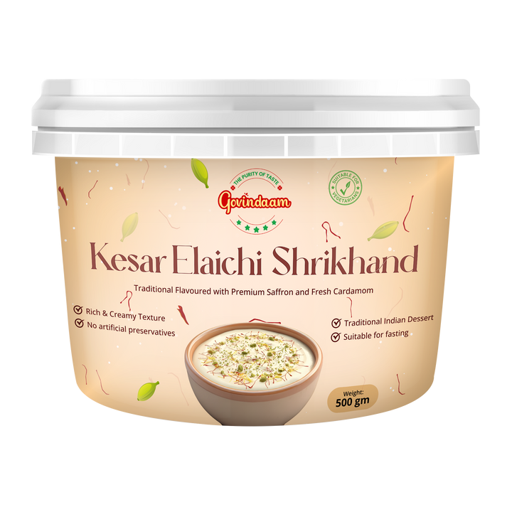 Kesar Elaichi Shrikhand 500g - Govindaam