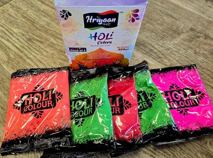 Shop Hriyaan Holi colours (pack of 5) at Grocerywala
