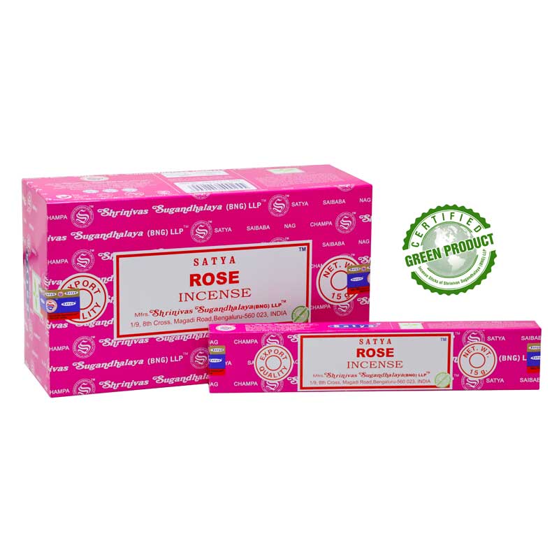 Shop Satya Incense Rose 15G (2 for £1.50) at Grocerywala