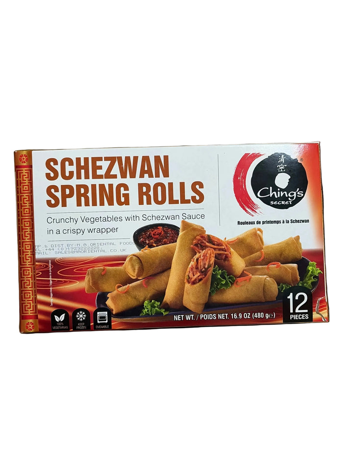 Chings Schezwan Spring Rolls Frozen (12 pcs) - 480g