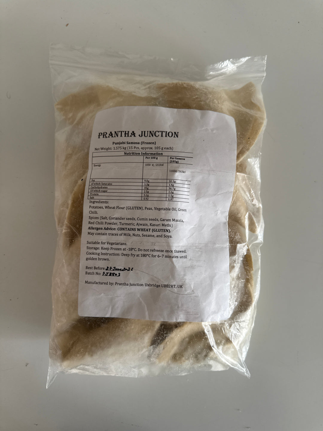 Parantha Junction Punjabi Samosa Frozen (15 pcs) - 1.57 kg