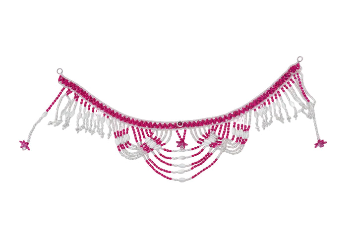 Pink & White Beaded Toran Door Hanging