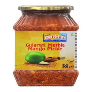 Shop Ashoka Pickle Gujrati Methia - 500g at Grocerywala
