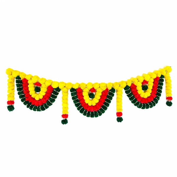 Artificial Marigold Flower Toran Multicolour - 45Inch