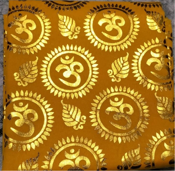 Shop Om Design Pooja Cloth Yellow (34â€ X 39â€) at Grocerywala