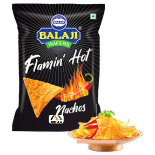 Shop Balaji Flamin' Hot Nachos Crisps - 140g at Grocerywala