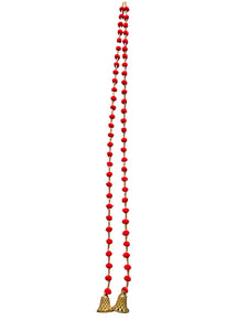 Red Pom Pom Beaded Latkan (2 strings) - 44Inch