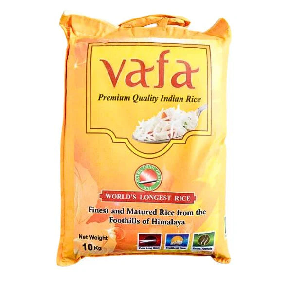 Vafa basmati rice 10kg long grain rice sack