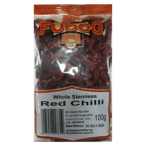 Shop Fudco Red Chilli Stemless Whole - 100g at Grocerywala