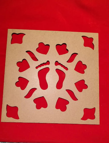 Shop Footprint with Petals Stencil at Grocerywala