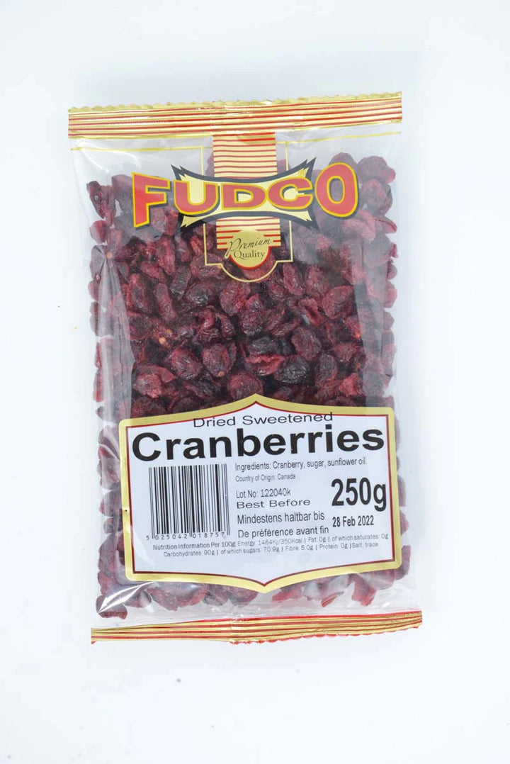 Shop Fudco Dried Cranberries (Sweetened) - 250g at Grocerywala