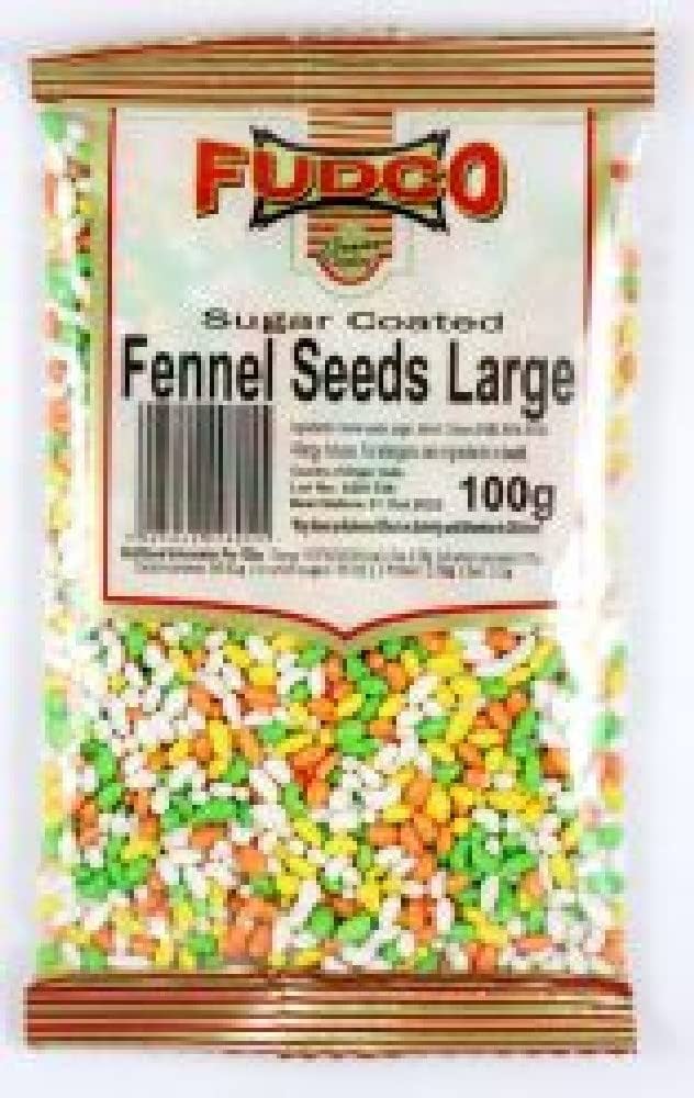 Shop Fudco Fennel Seeds Sugar Coated Large - 100g at Grocerywala