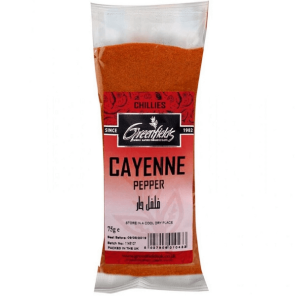 Shop Greenfields Cayenne Pepper 75G at Grocerywala