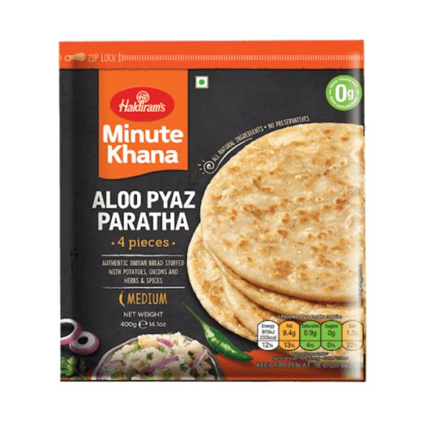 Shop Haldiram Aloo Pyaj Parantha Frozen (4pcs) - 400g at Grocerywala