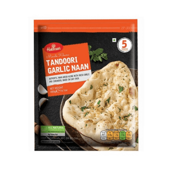 Shop Haldiram Tandoori Garlic Naan Frozen (5pcs)- 400g at Grocerywala