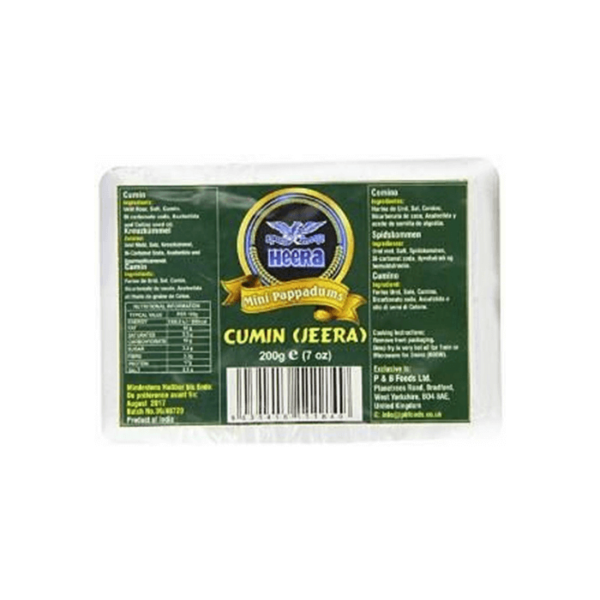 Shop Heera Mini Papad Jeera 200G at Grocerywala