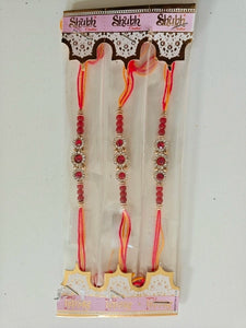 Ruby Floral Stone Rakhi