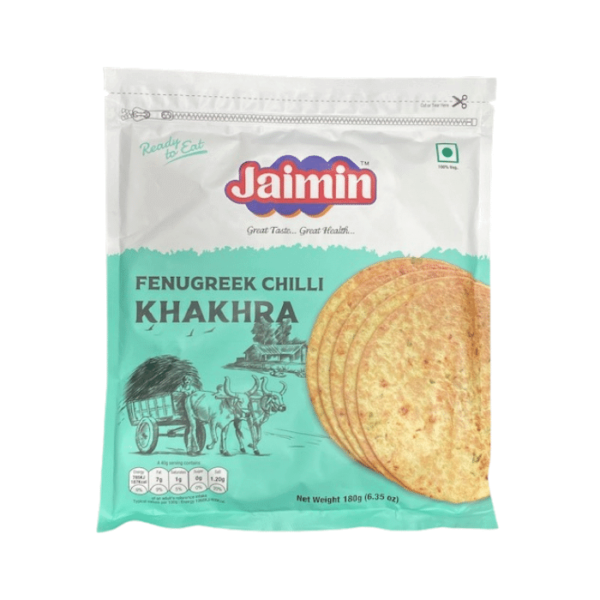 Shop Jaimin Chilli Fenugreek Khakra - 180g at Grocerywala