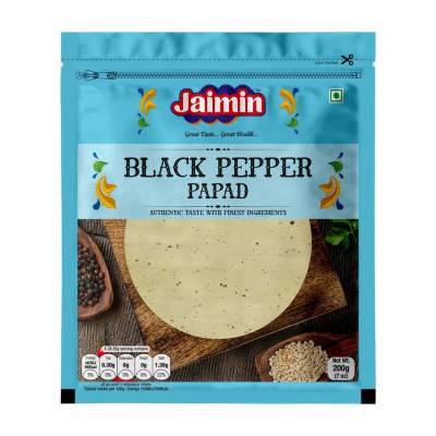 Shop Jaimin Papad Black Pepper - 200g at Grocerywala