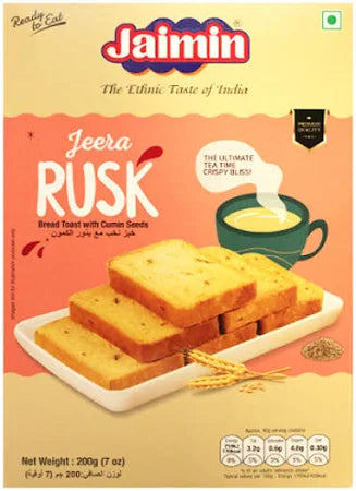 Jaimin Jeera Rusk 200g | Cumin-Flavoured Crispy Rusks – Grocery Wala