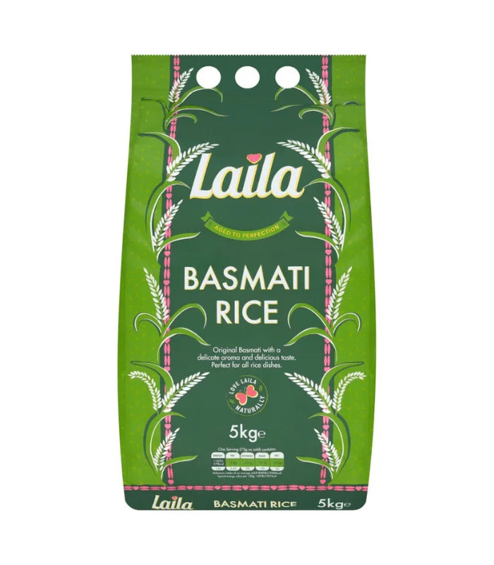 Laila basmati rice 5kg long grain rice pack