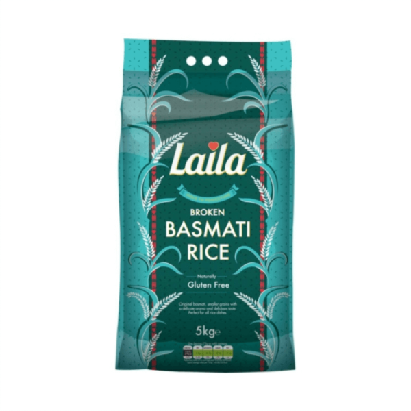 Laila broken basmati rice 5kg cooking rice bag