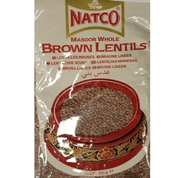 Shop Natco Brown Whole Lentils (Masoor Dal) - 500g at Grocerywala