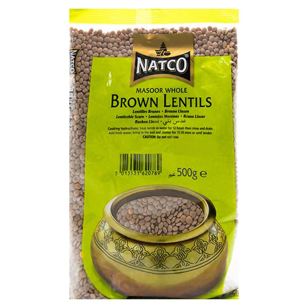Natco Brown Whole Lentils (Masoor Dal) - 500g