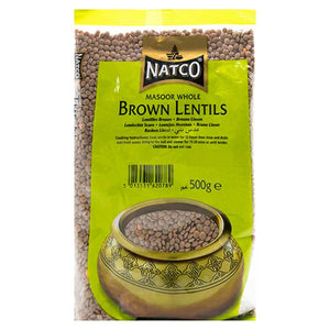 Natco Brown Whole Lentils (Masoor Dal) - 500g