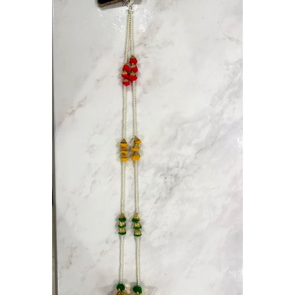 Festive Pearl Pom Pom Latkan (2 Strings) - 38Inch