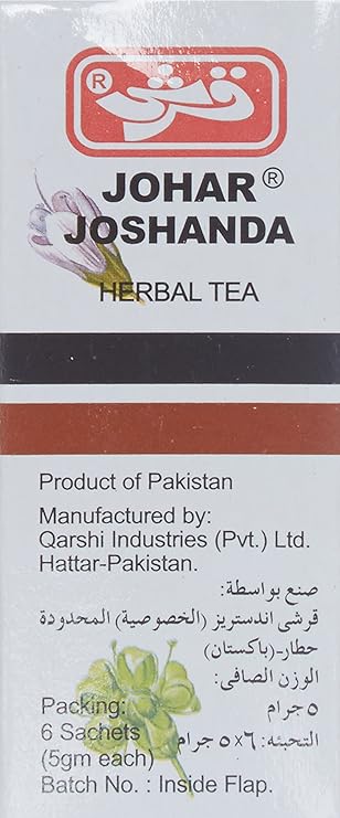 Shop Qarshi Johar Joshanda Herbal Tea (6 Sachets) - 30g at Grocerywala