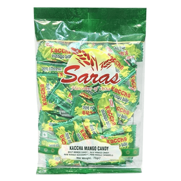 Shop Saras Kacha Mango Candy - 75g at Grocerywala