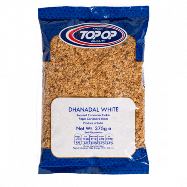Shop Topop Dhana Dal White (Roasted Coriander Flakes) - 375g at Grocerywala