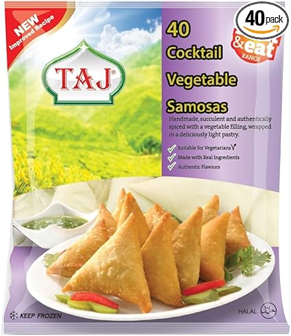 Shop Taj Cocktail Veg Samosa Frozen (40pcs) - 600g at Grocerywala