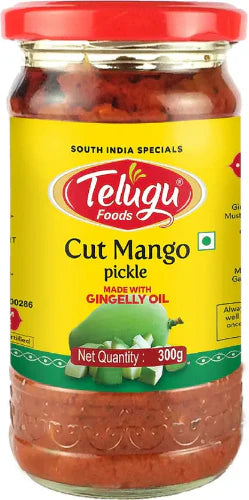 Telugu Foods cut mango pickle 300g jar