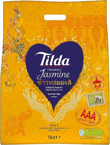 Tilda jasmine rice 5kg fragrant long grain rice