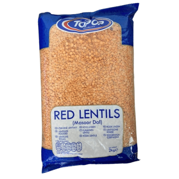 Shop Topop Red Split Lentils (Masoor Dal) - 2kg at Grocerywala