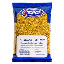 Shop Topop Dhana Dal Yellow (Roasted Coriander Flakes) - 375g at Grocerywala
