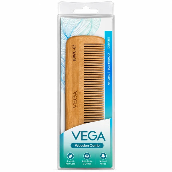 VEGA Wooden Comb Natural Wood (IBWC-03)