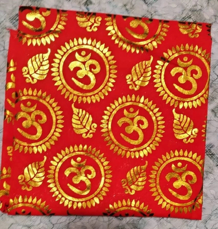 Shop Om Design Pooja Cloth Red (34â€ X 39â€) at Grocerywala