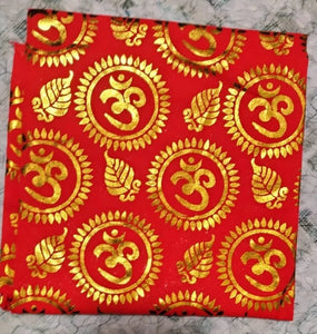 Shop Om Design Pooja Cloth Red (34â€ X 39â€) at Grocerywala
