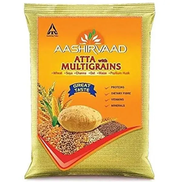 Aashirvaad multigrain atta whole wheat flour 2kg pack