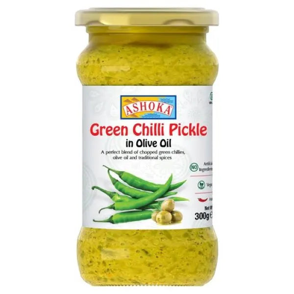 Ashoka Pickle Green Chilli (Olive Oil) - 300g