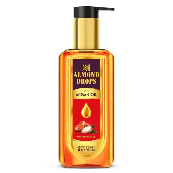 Bajaj Almond Drops Argan Hair Oil 200ml pump bottle