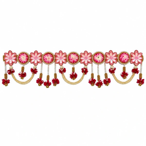 Diwali Pink Floral Bandhanwar Toran - 36 Inch