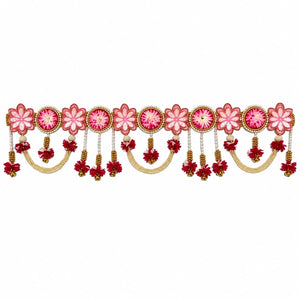 Diwali Pink Floral Bandhanwar Toran - 36 Inch