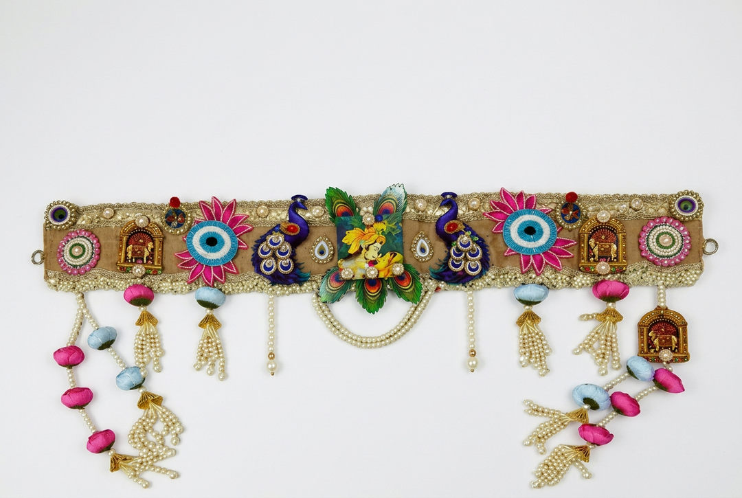 Diwali Peacock & Lotus Bandhanwar Toran - 38 Inch